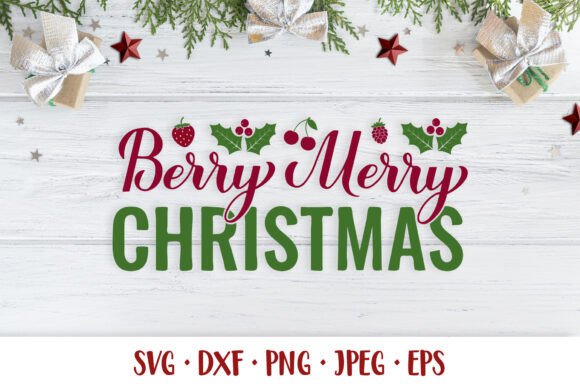 Berry Merry Christmas SVG: Festive Illustrations