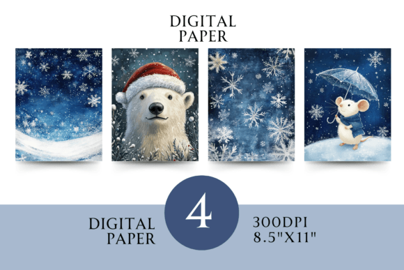 Blue Christmas Paper JPG: Festive Illustrations