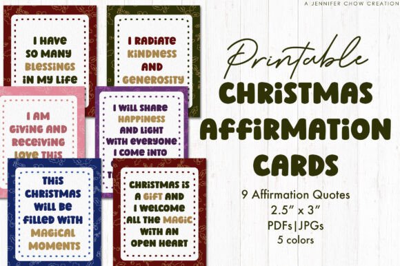 Christmas Affirmation Cards: Festive Illustrations