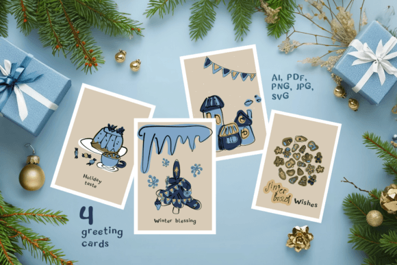 Christmas Cookie Illustrations for Branding
