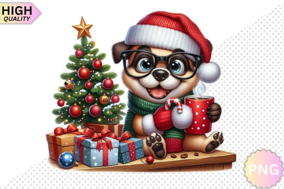 Christmas Dog Clipart: Festive Illustrations for Design