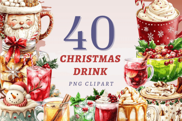 Christmas Drink PNG Bundle: Festive Illustrations