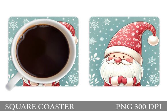 Christmas Gnome Coaster Sublimation: Illustrations