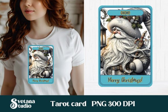 Christmas Gnome Tarot Card PNG Design & Illustrations