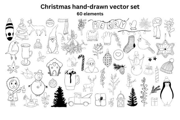 Christmas Outline Vector Illustrations Review