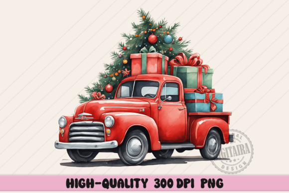 Christmas Tree Farm PNG & Truck Illustrations