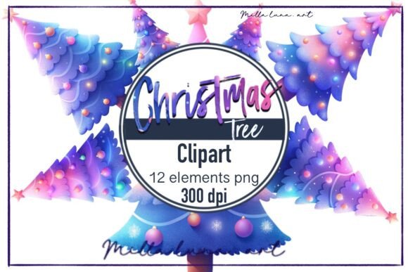 Christmas Tree Purple New Year PNG: Editorial Illustrations