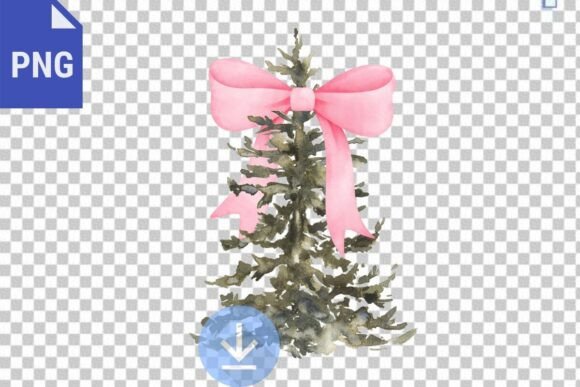 Coquette Christmas Tree, Pink Bow PNG Review