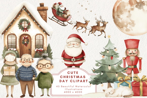 Cute Christmas Day Clipart: Top Illustrations
