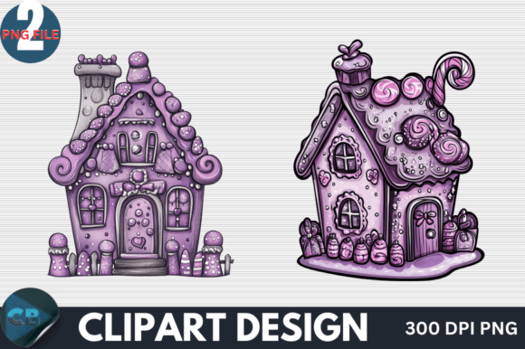 Cute Purple Christmas Clipart PNG: Illustrations