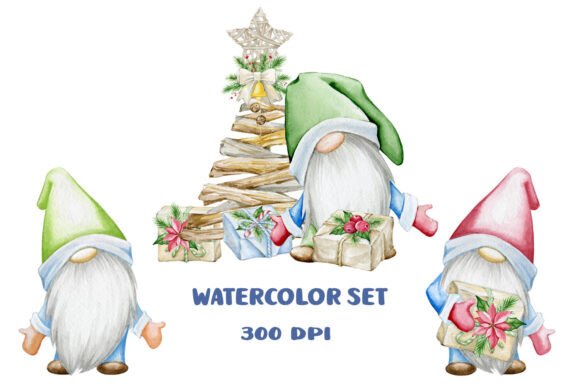 Gnome Christmas Set Clipart Sublimatio: Illustrations for Branding
