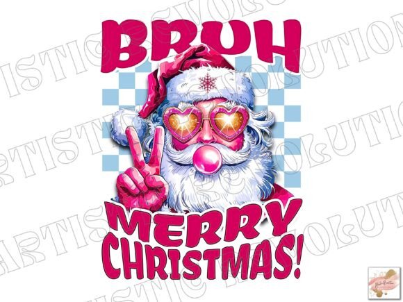 Merry Christmas Bruh Png: Funny Santa Illustrations