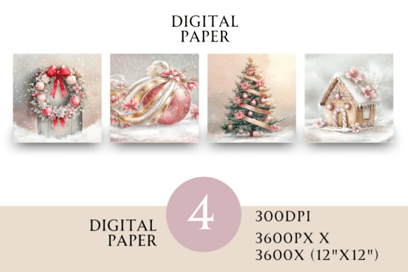Pink Christmas Paper JPG: Festive Illustrations