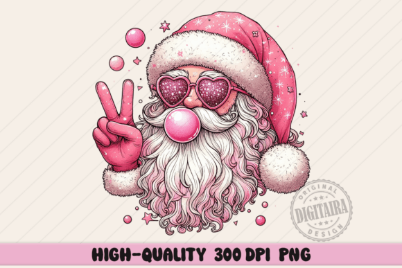Pink Christmas Santa: Festive Illustrations for Blogs