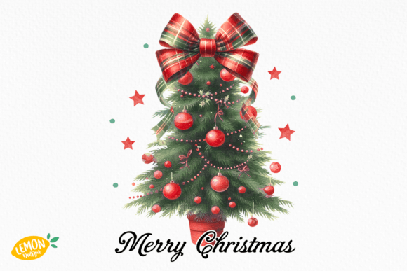 Plaid Christmas Tree PNG Sublimation & Illustrations