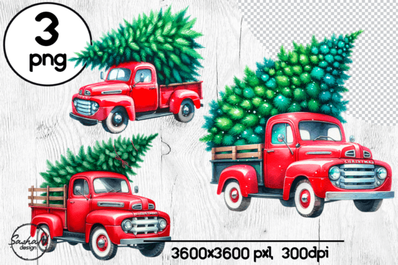 Red Truck with Christmas Tree Clipart Review