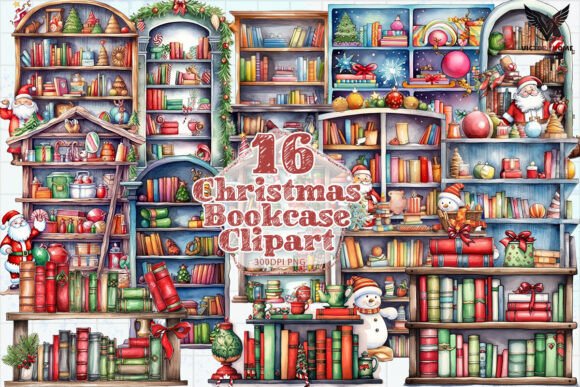 Review: Christmas Bookcase Clipart PNG for Embroidery