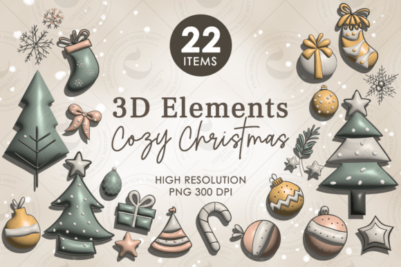 Reviewing 3D Christmas Illustrations for Client Projects