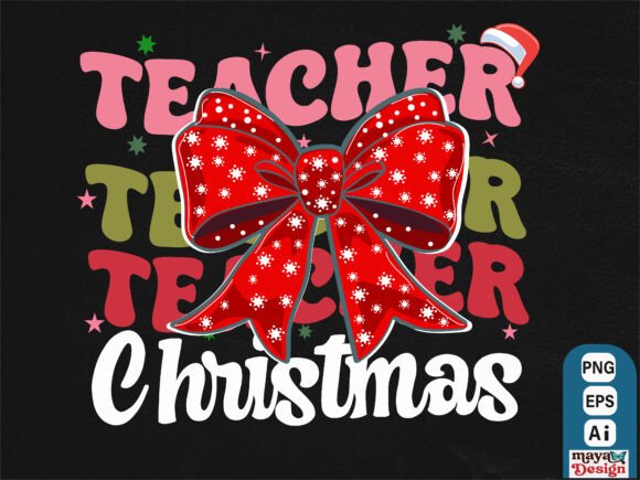 Teacher Coquette Christmas Bow T-shirt: Illustrations Review